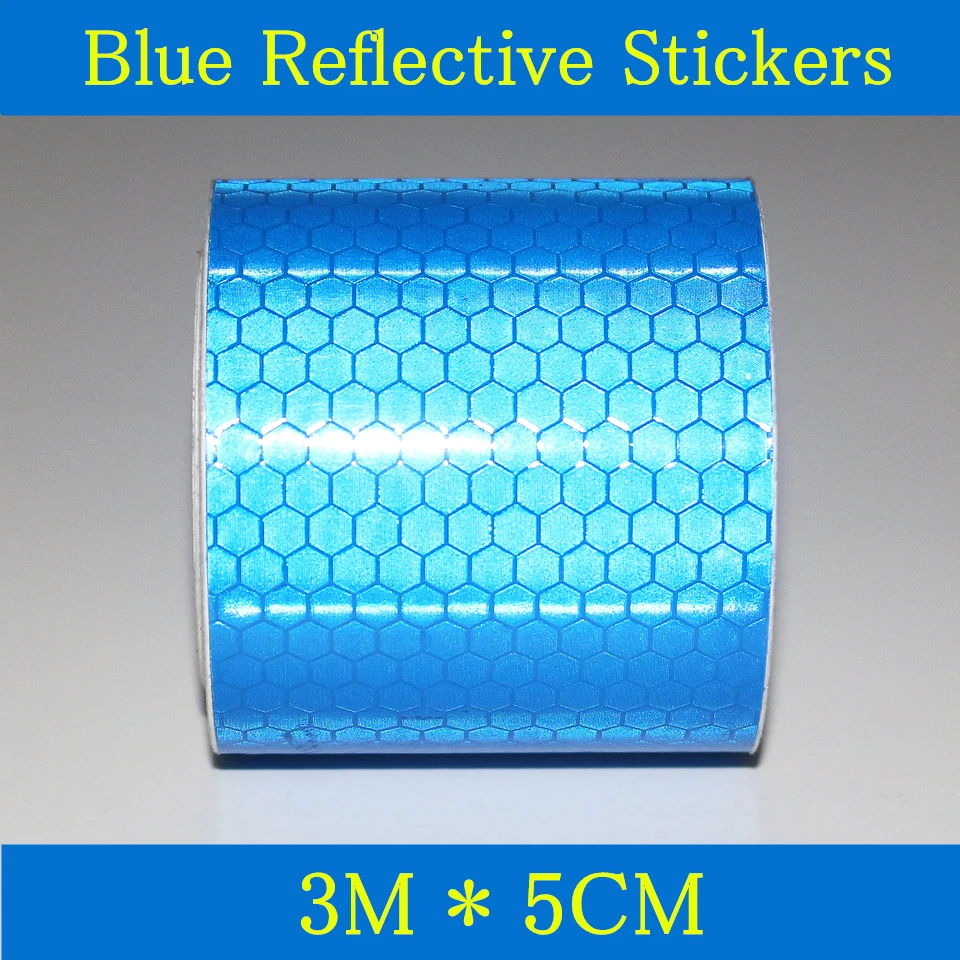 

3M*5cm Motorcycle decoration Reflective Adhesive Tape Blue Car Stickers For Car-Styling Strips Auto Safety Material Warning Tape