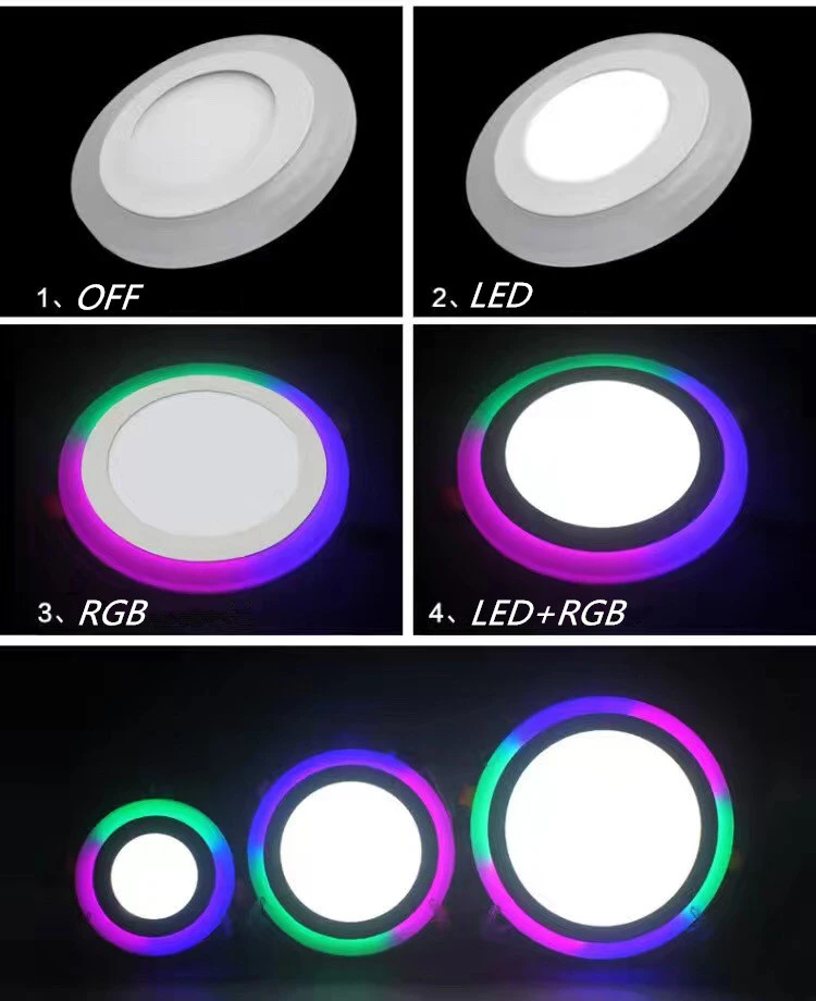 1 шт. светодиодный светильник, Круглый, 3 Вт-18 Вт, 3 модели, светодиодный светильник, двойной цвет, панельный светильник, RGB& белый Потолочный встраиваемый с пультом дистанционного управления