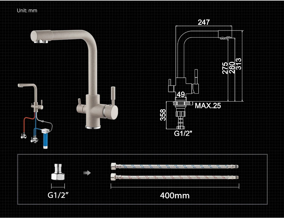 LEDEME Waterfilter краны Кухня смесители питьевой воды фильтр многоцветные Кухня кран Раковина Водопроводной воды черный, белый цвет