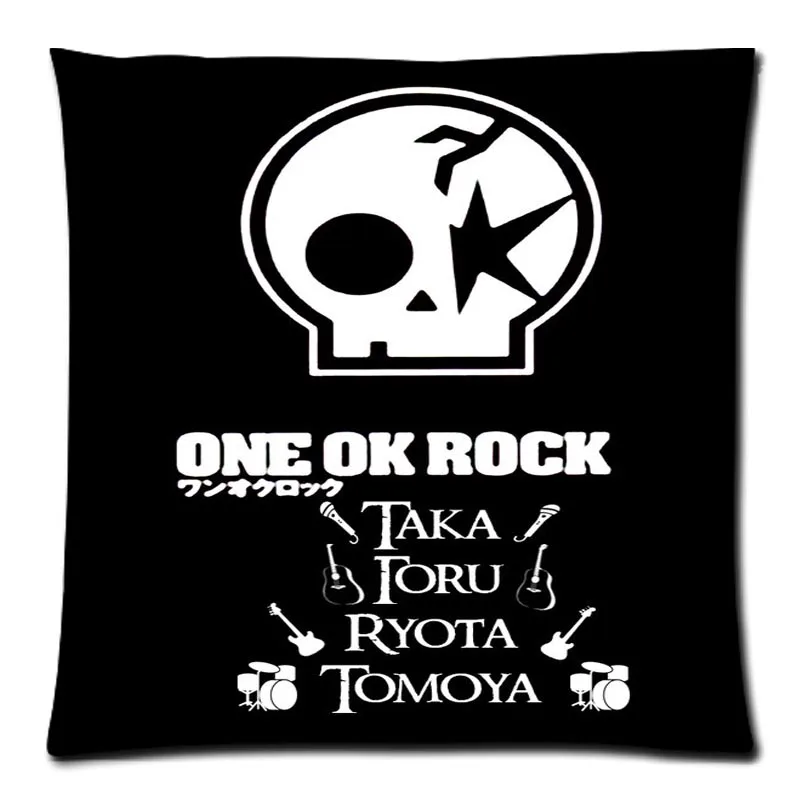 

Decorative Cushion Case for Sofa Car Office Bedding Cotton Linen Cushion Cover 45x45cm ONE OK ROCK Pattern Throw Pillow Case