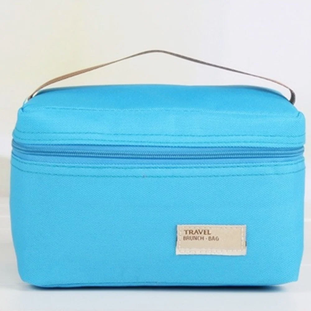 4-Цвет практические небольшие Портативный Водонепроницаемый нейлоновая сумка-холодильник Коробки для обедов Досуг Пикник контейнер для бэнто Еда Термальность сумка - Цвет: Синий