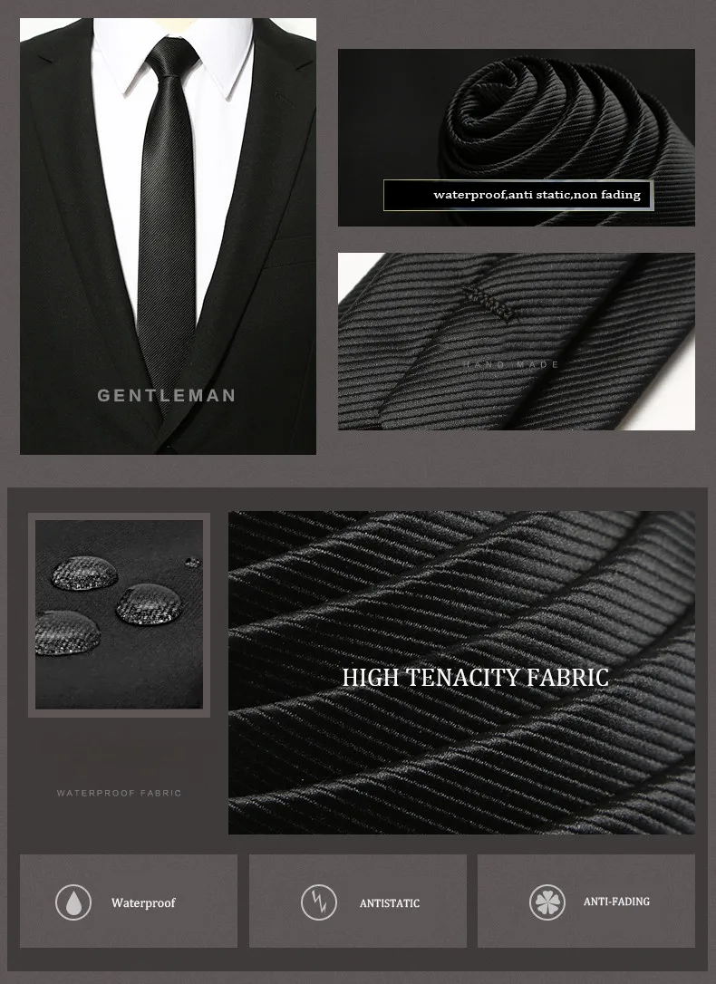 Новое качество Галстуки для мужчин галстук стильный галстук Повседневный 5 см тонкий галстук мужские черные галстуки тонкие шейные платки подарочная коробка