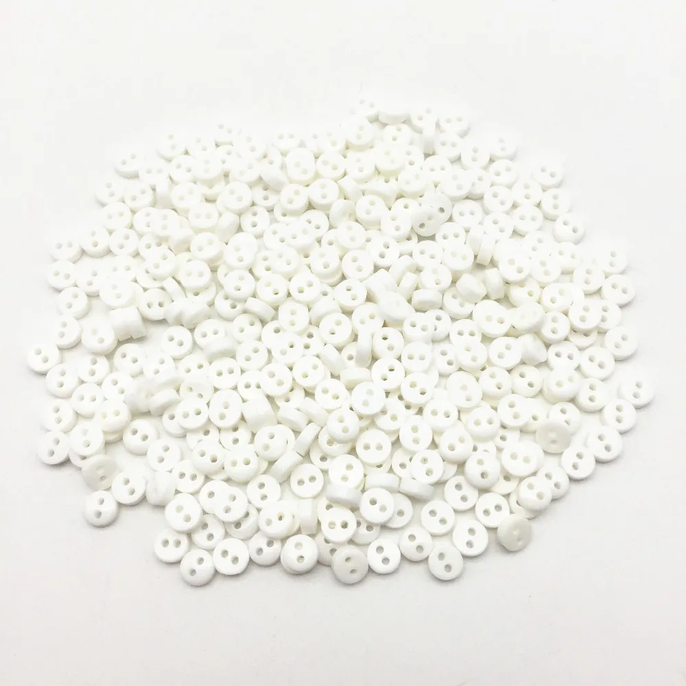 

1000pcs/lot White Color 6mm Mini Tiny Resin Round Buttons Flatback Button Embellishment Sewing Scrapbook