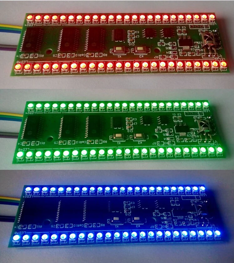 Регулируемый RGB MCU дисплей 5 В двухканальный двойной 24 светодиодный индикатор