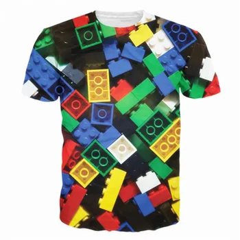 

New classical lego shirts for boys t shirt men women 3D printe hip hop streetwear casual summer tops dropshippi