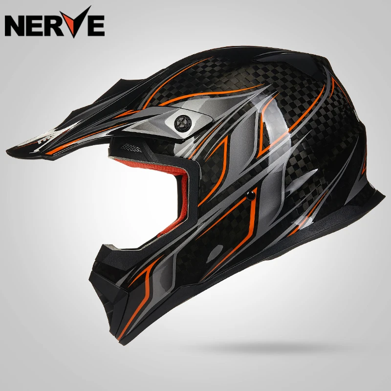 Нерв Мотоцикл Внедорожный шлем, 12K caron волокно мотоциклетный шлем, мотокросс шлем Защитное снаряжение ECE скутер шлем