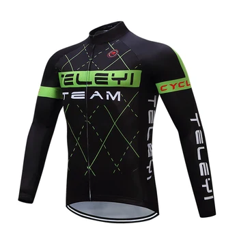 

TELEYI 2017 Men Long Sleeve Cycling Jerseys Top Cycling clothing MTB wear Breathable Mountain Bike riding clothes Maillot