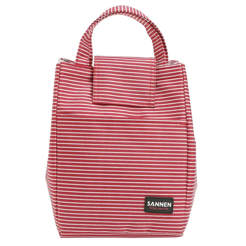 Red white stripes SANNE 8L полосатая простота теплоизоляция ледяные пакеты для пищевых продуктов для пикника для женщин Студенческая Портативная сумка-холодильник CL509 - Цвет: Red white stripes
