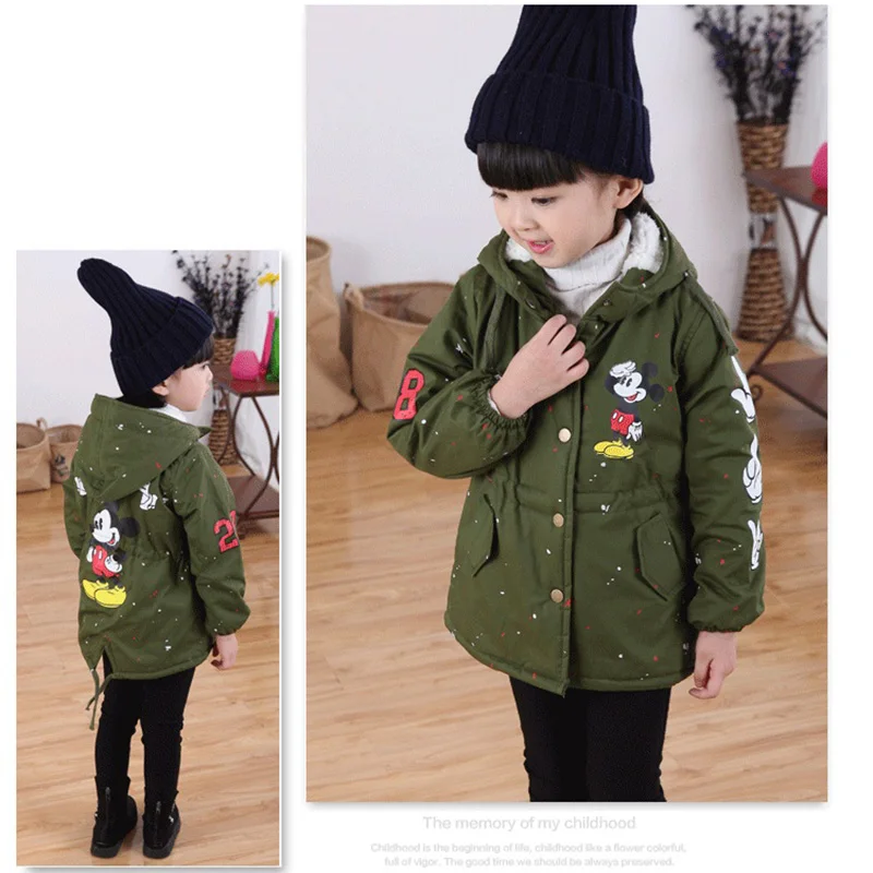 

Baby Boys Girls Coats Childrens 2019 New Miki Cartoon Mouse Fleece Toddler Winter Jacket st patrick's day for 2 3 4 5 6 Years