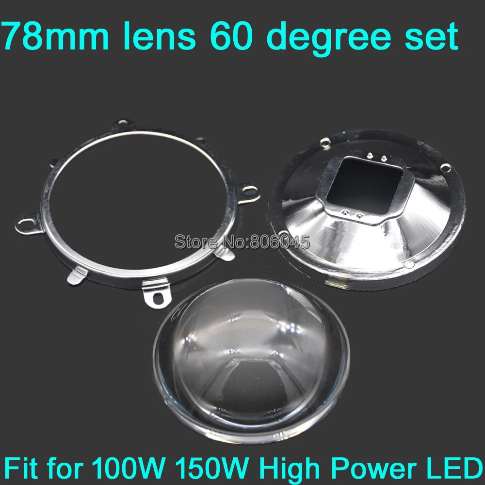 

1Set High Quality 78mm LED Optical Lens Reflector+ 82mm Reflector Collimator + Fixed Bracket for 50W -150W High Power LED Chips