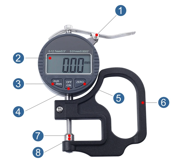 Syntek 0-10 мм электронный цифровой толщиномер 0,01 мм микрон индикатор толщины цифровой ЖК-Циферблат Толщиномер микрометр