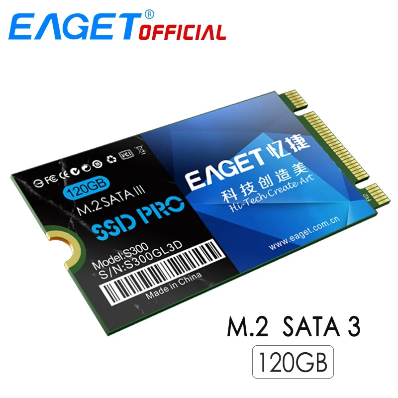 

EAGET NGFF M.2 SSD SATA 120GB HD SSD Disk 2242 Internal Solid State Drives Shockproof High Speed HDD For Ultrabook Loptop PC