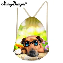 NOISYDESIGNS сумки 3D животных печатных Прохладный Drawstring Рюкзак Шоппер Единорог для подростков Mochila Infantil TravelGift 2018new