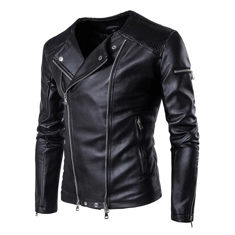 Chaqueta de cuero la motocicleta Retro Chaqueta moto Hombres