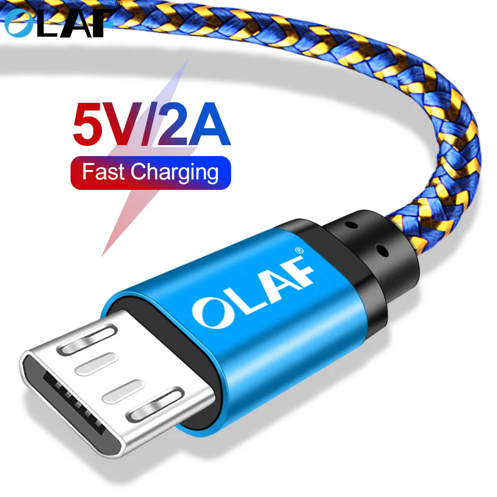 أولاف المصغّر usb كابل 1 m 2 m 3 m سريع مزامنة بيانات كابل شحن سامسونج هواوي Xiaomi LG Andriod سلك Microusb الهاتف المحمول الكابلات