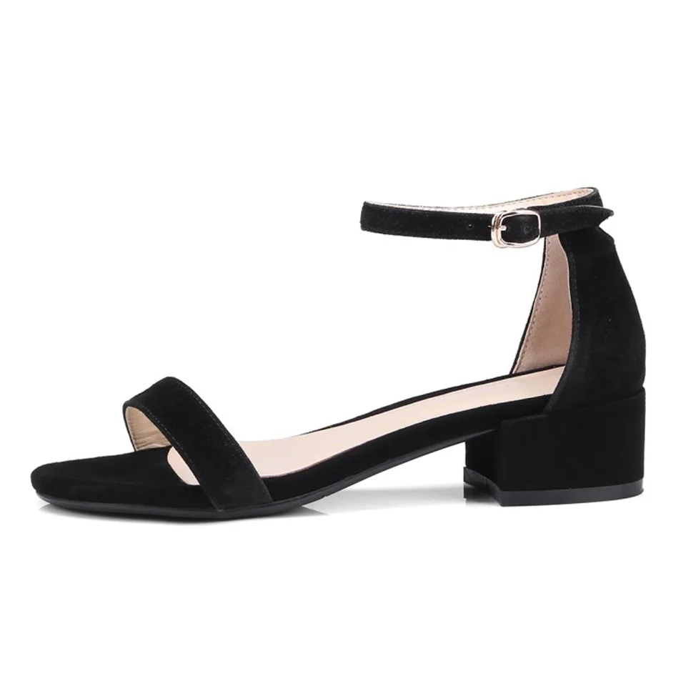 

2019 fashion summer women's sandals high quality suede fabric open toe comfortable thick high heel sandals women shoes