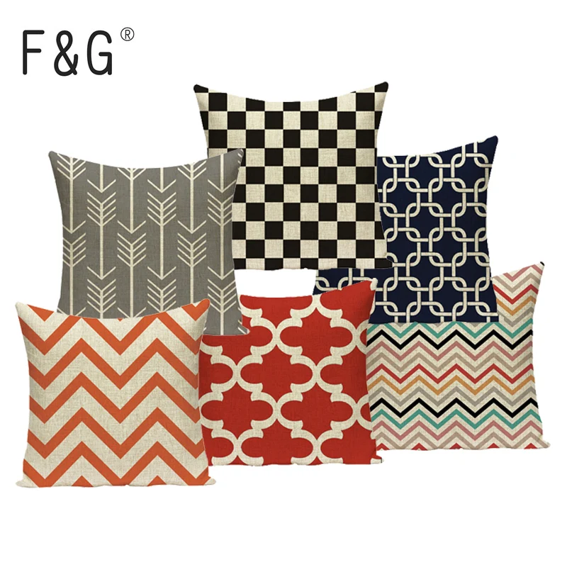 Striped Cushion Covers Geometric Decorative Pillow Case Sofa Throw Pillowcase Car Seat Accessories Home Textile Decor 45x45cm | Дом и сад