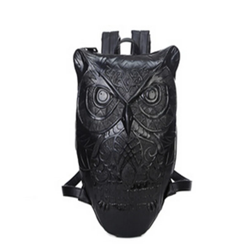 

2018 Fashion Animal Owl Print Travel Backpack Punk Tide Men Personality 3D Animal Type 14 Inch Computer Backpack
