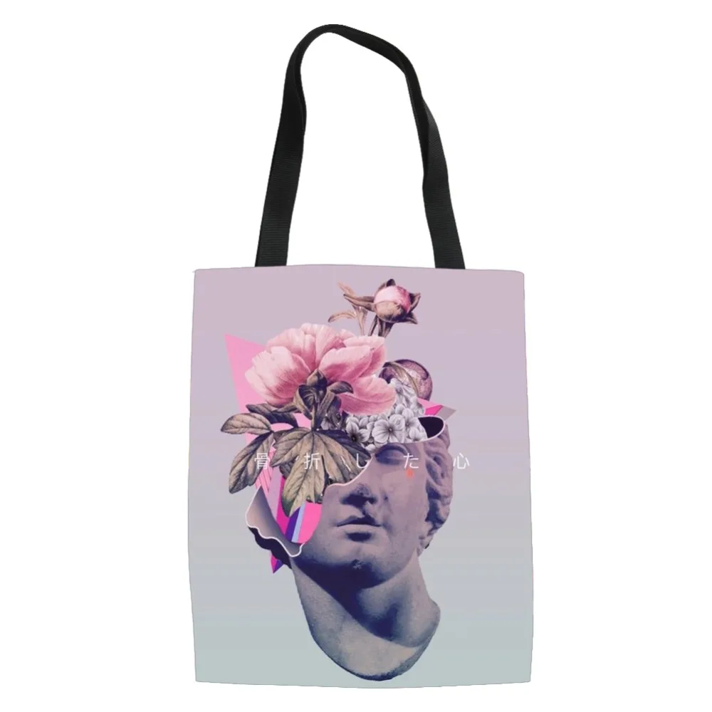 

Noisydesigns Women Shopping Bags Canvas Girls Tote Handbag Reusable Arts Printing Ladies Shopper Female Shoulder Bolsa De Tela