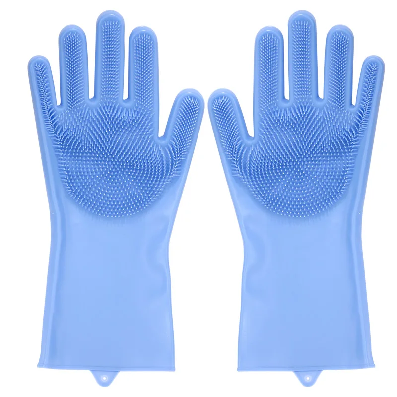 Magic Silicone Dish Washing Gloves Food Grade Household Cleaning Gloves Brush Silicone Scrubber Kitchen Accessories Clean Tools