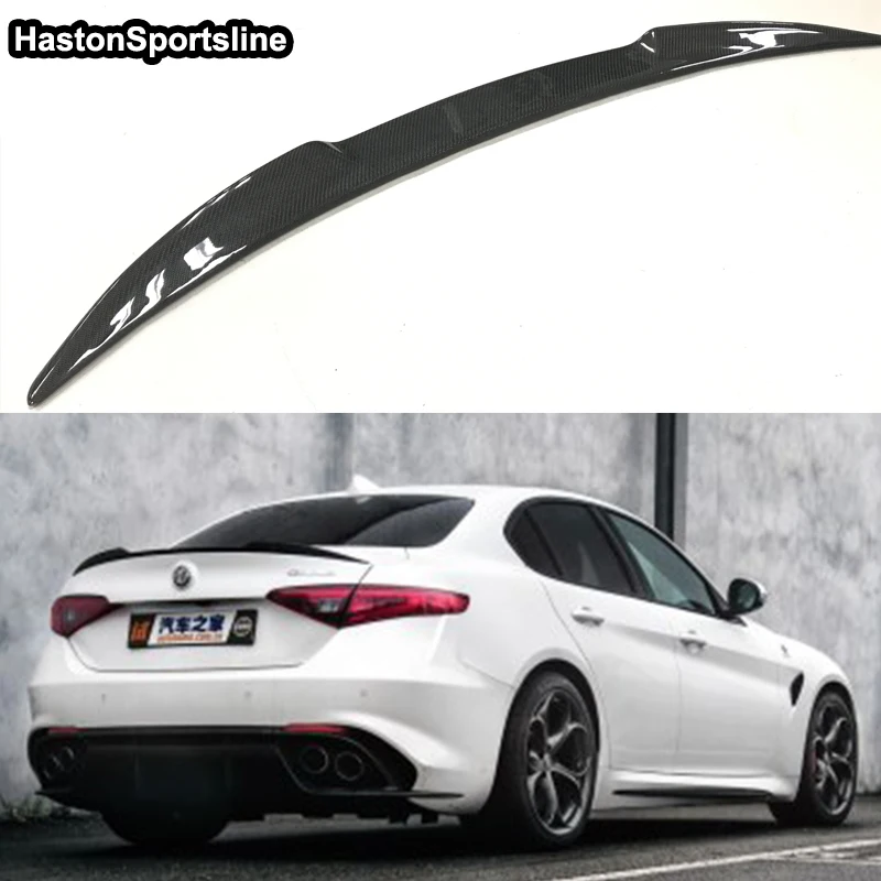 Fibra di carbonio Posteriore Tronco Boot lip Spoiler Ala per Alfa Romeo