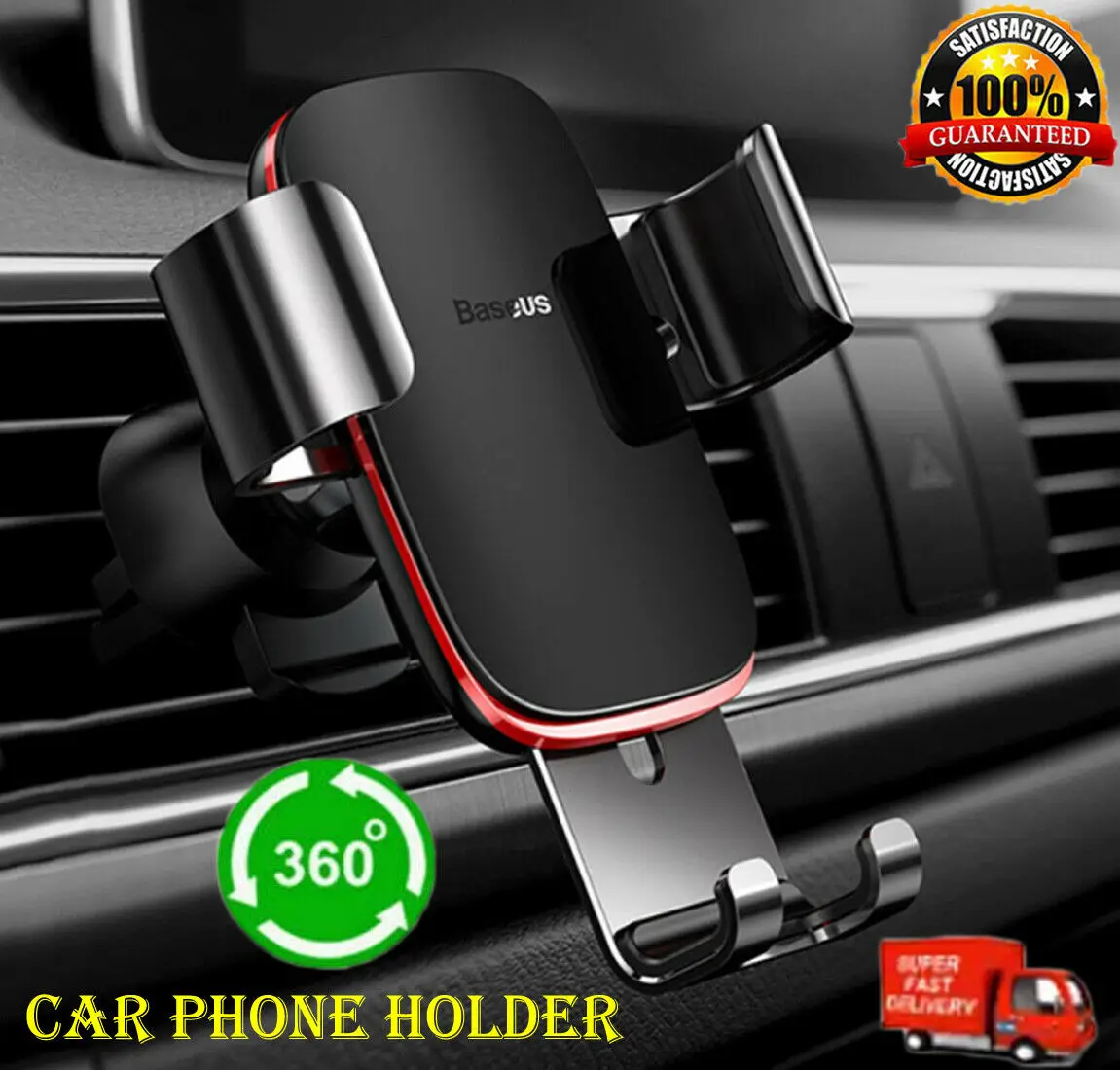 

Full Aluminum Universal Car Air Vent Gravity Auto Lock Phone Holder Mount Stand
