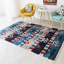 Килим Kilrim чистая шерсть ручное плетение Средиземноморский Голубой нация ветер чай стол спальня гостиная Carpetgc193kilimyg40