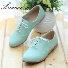 Для женщин Мода Однотонная одежда Обувь на плоской подошве на шнурках женские Повседневное Элегантный Ежедневно офисные Открытый кожаные ботинки студент плюс Размеры черный