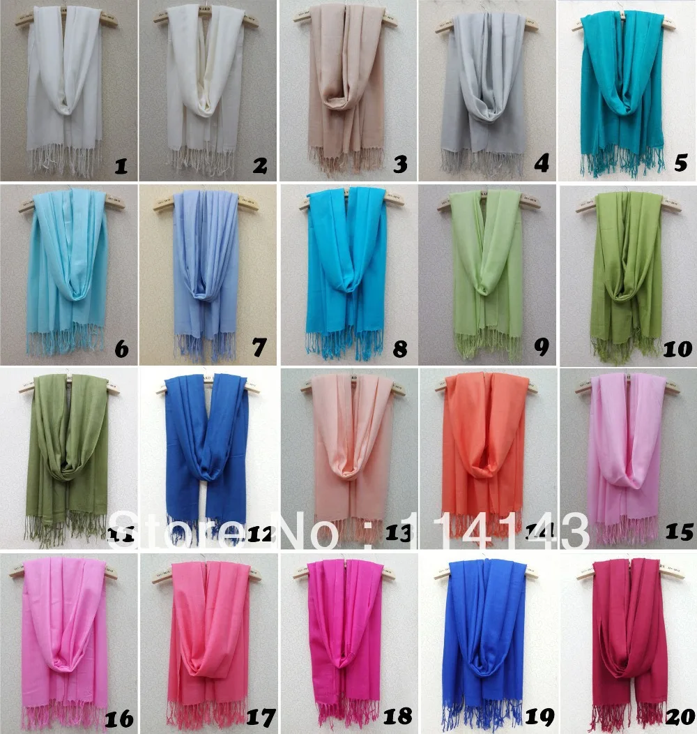 Ladies Solid Plain Color Cotton Viscose Scarf Wrap Shawl Scarves for