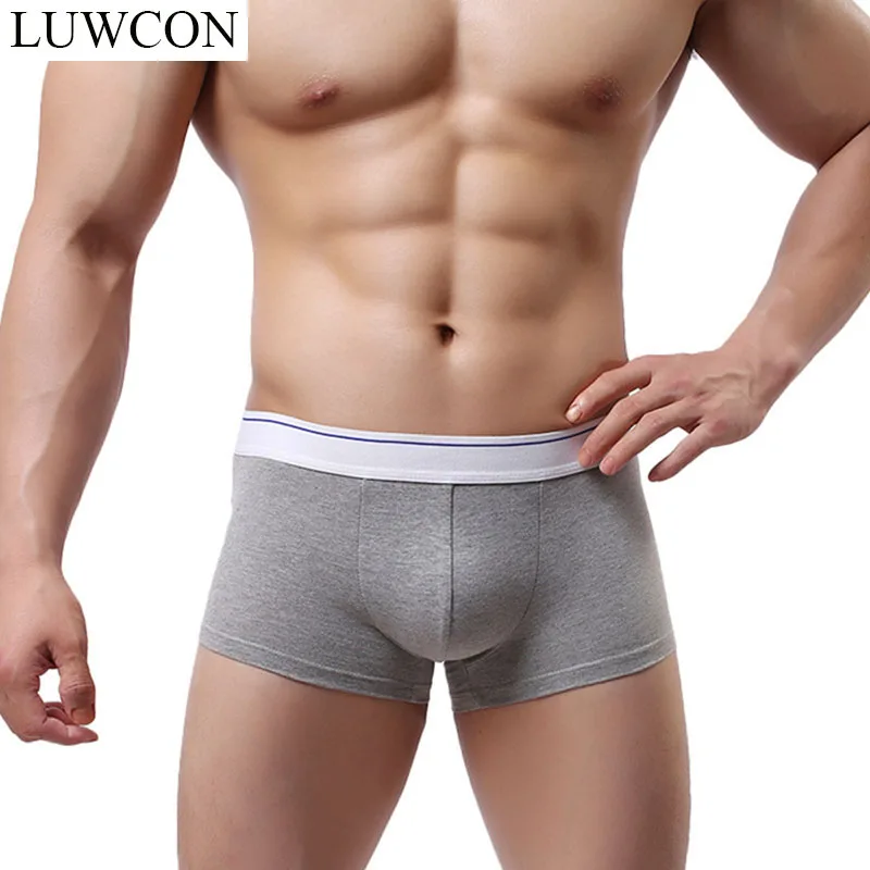 LUWCON 4 шт./лот хлопковые мужские боксеры удобное Мужское нижнее белье шорты