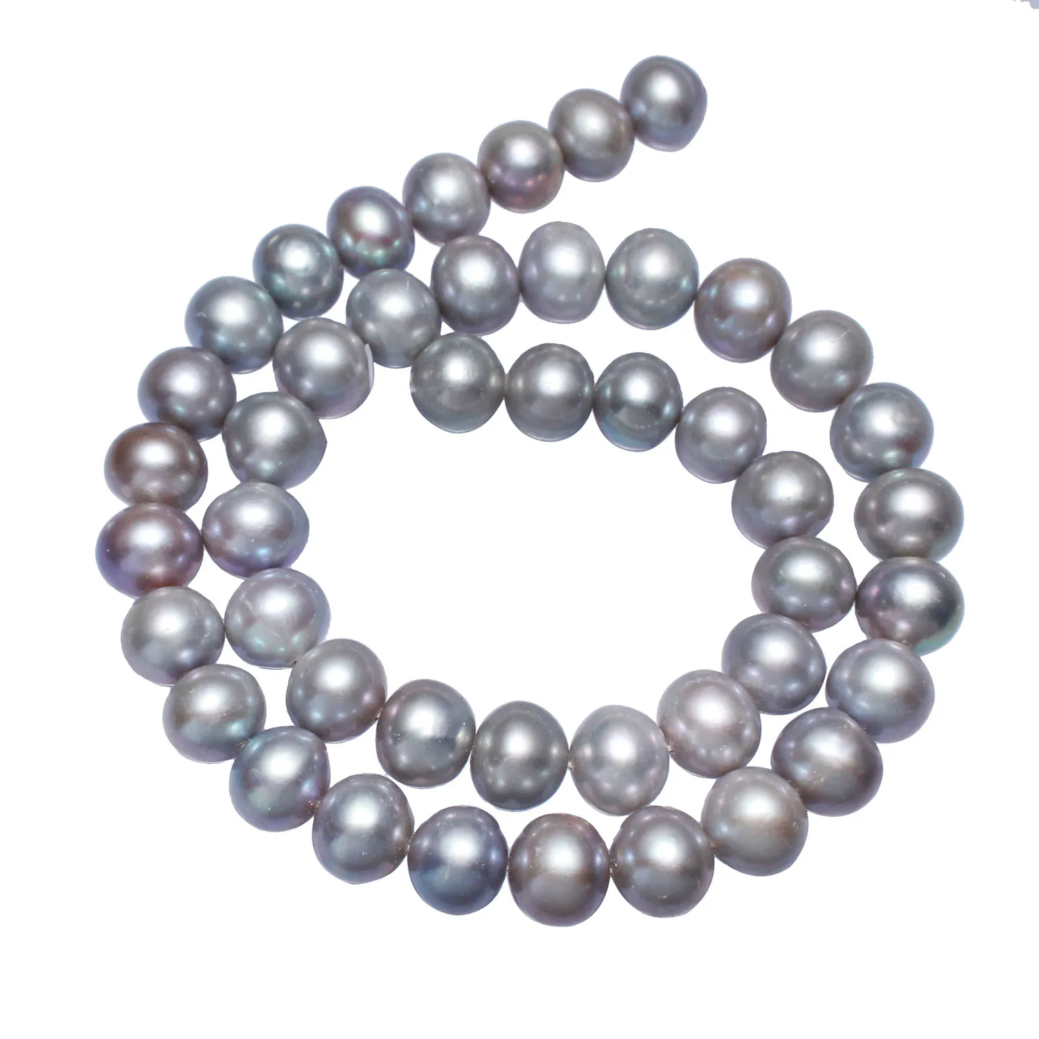 

YYW High Quality AAA Freshwater Pearl Cultured Potato Per 15.7 Inch Strand Beads grey 10-11mm Approx 0.8mm Sold