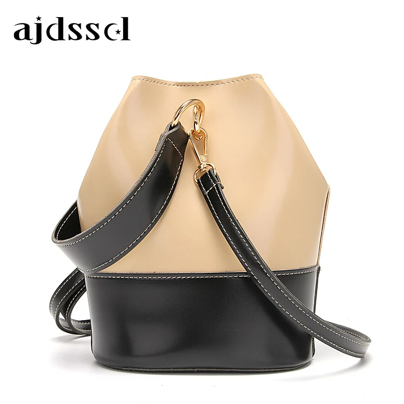 

2019 new stitching color bucket bag Korean portable bag luxury handbags women bags designer famous brand crossbody bags