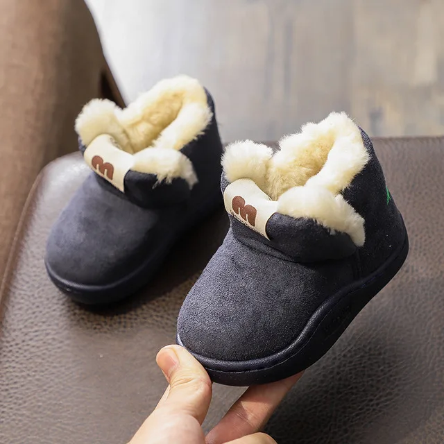 online Inverno Botas Sapatos Casa Chinelos de Algodão das Crianças Do Bebê Dos Miúdos Crianças Meninas Grossas de Fundo de Veludo Anti slip Meninos botas de neve