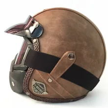 HOT Aperto Viso casco da moto 2018 maschera DOT approvato visiera cuoio DELL’UNITÀ di elaborazione dell’annata Moto Copricapo Casque Casco Harley casco