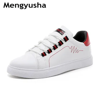 

Mengyusha Men Leather Shoes Luxury Brand Men Flats Shoes Fashion Casual Male Shoes 2017 Black White Men Loafers Footwear