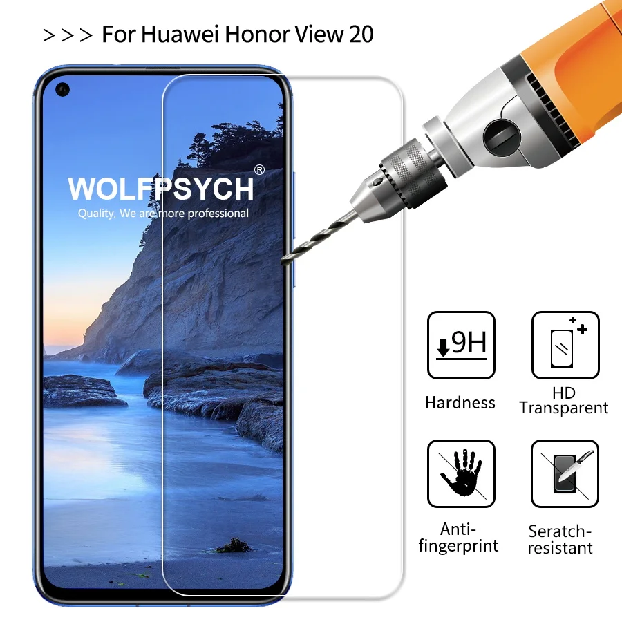 WOLFPSYCH Tempered Glass For Huawei Honor View 20 Screen Protector V20 9H HD Protective Film Anti-Explosion | Мобильные телефоны и