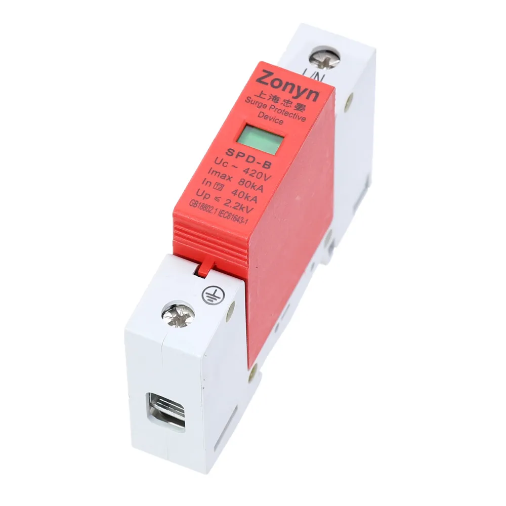 

1pcs high quality SPD 420V 40KA~80KA House Surge Protector Protective Low-voltage Arrester Device 1P