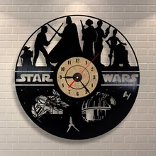 Caliente Creativo Reloj CD Disco de Vinilo Reloj de Pared de la Película STAR WARS Tema Reloj de pared Relojes Saat Duvar Hogar Decoracion