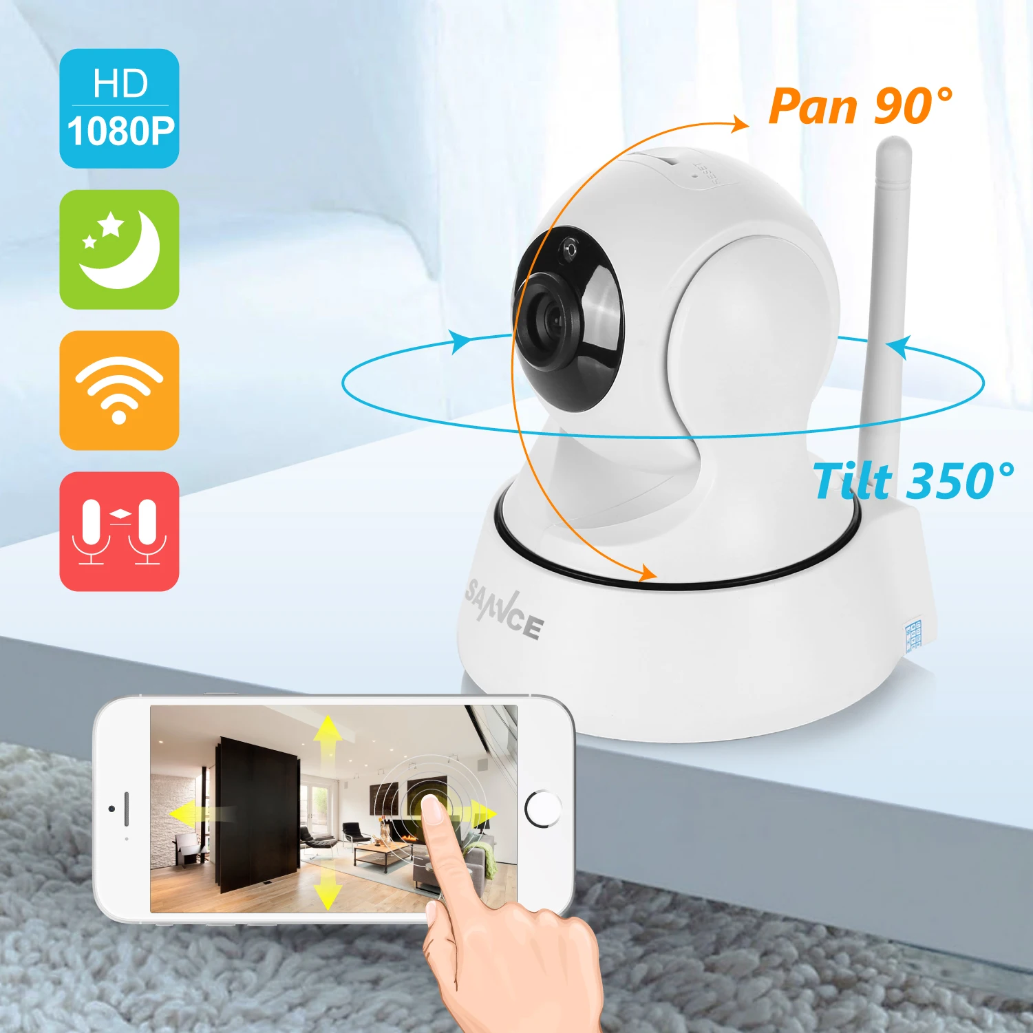 Kopen Sannce 1080P Full Hd Mini Draadloze Wifi Camera Sucurity Ip Cctv Camera Wifi Netwerk Surveillance Smart Ircut Nachtzicht cam