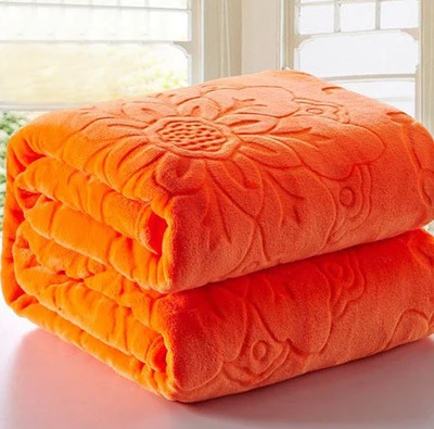 Warm Soft Thick Flannel Blanket Embossed Flowers Coral Fleece Blanket Throw on Bed/travel/air Sofa As Bed Sheets 200x230cm Size