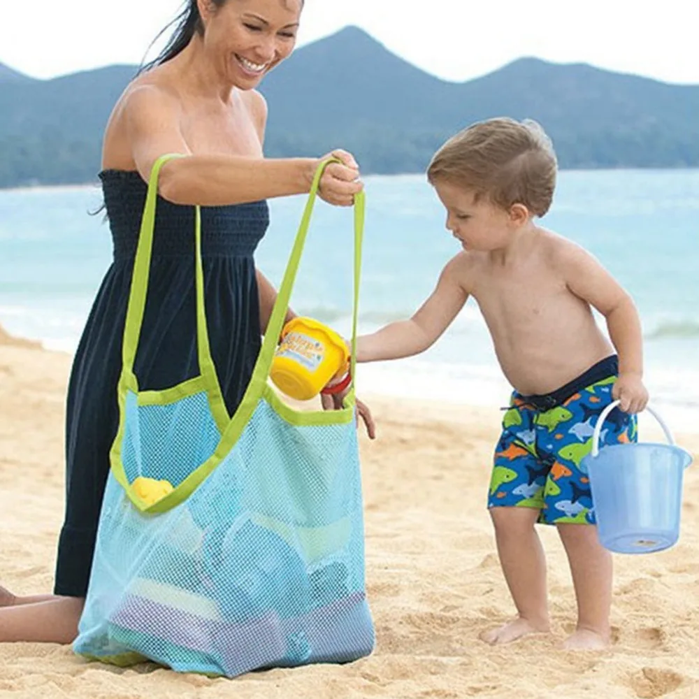 Очень большой Размеры песок от пляжа сетка мешок Одежда Полотенца сумка для путешествий аксессуары 2 цвета