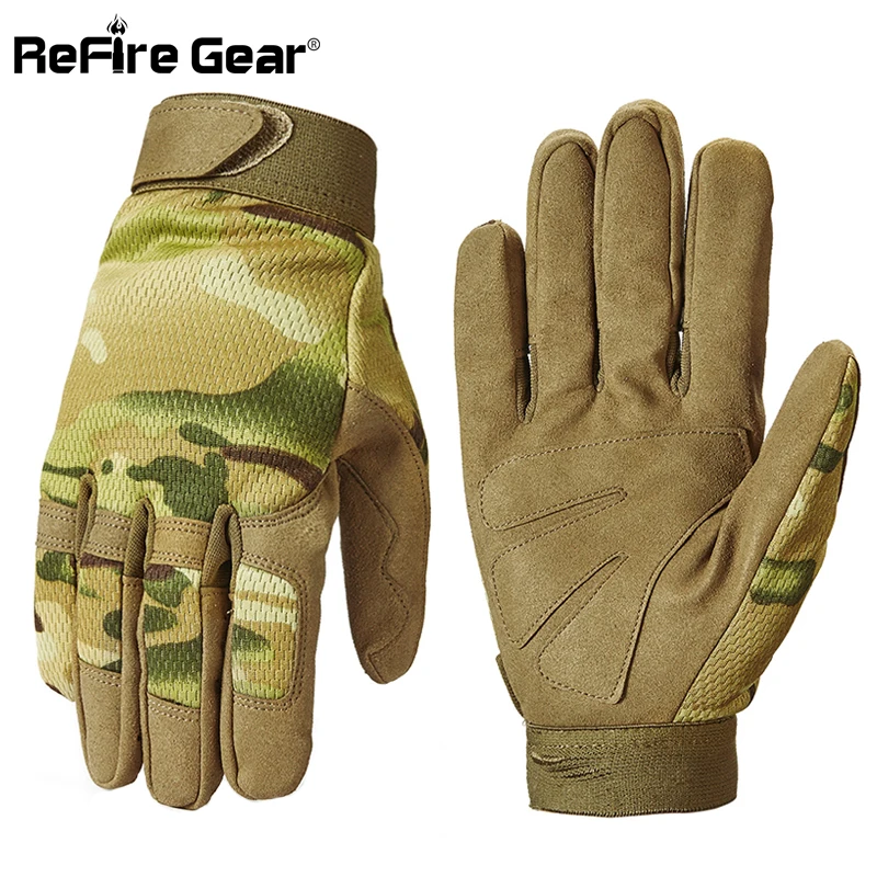 Перчатки ReFire Gear мужские тактические армейские камуфляжные дышащие митенки с