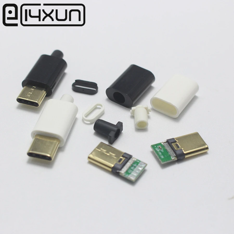 Коннектор EClyxun USB Type-C 3 1 позолоченный 5 контактов комплект быстрая зарядка для