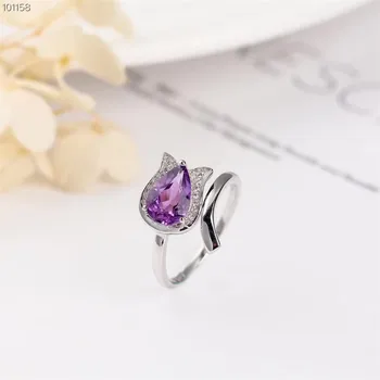 

gemstone fine jewelry factory wholesale 7mm oval shape 925 sterling silver natural amethyst purple crystal ring for women