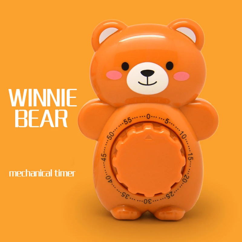 Cute Teddy Bear Cartoon Kitchen Timers Mechanical Kitchens Gadget