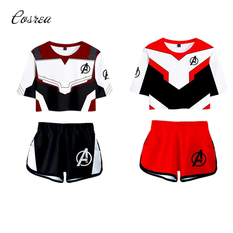 

Avengers 4 Endgame Two Piece Set Top and Pants Mens Sport Suit for Boy Tshirt Shorts Running Sport Suit Clothing Gifts