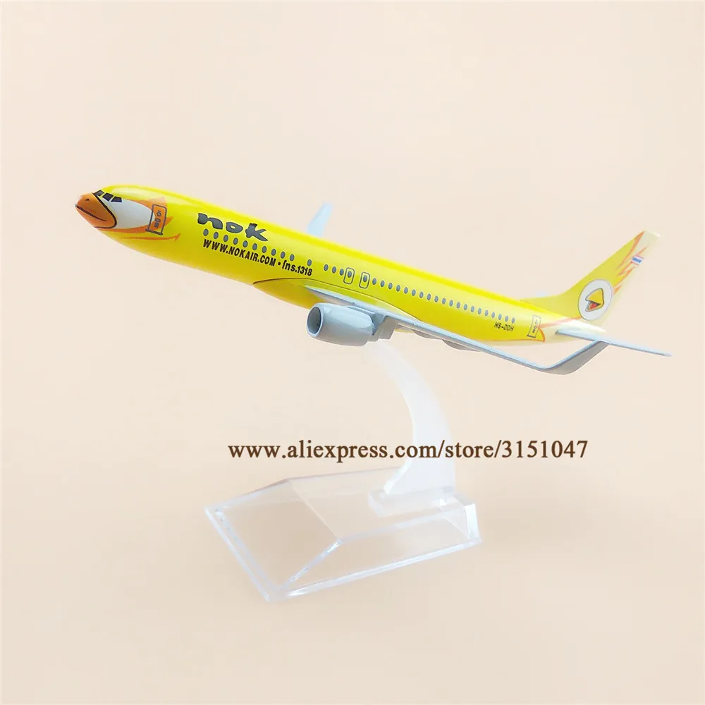 16cm Air Thailand Thai Yellow Nok Boeing 737 B737 Airlines Plane Model Alloy Metal Diecast Model Airplane Aircraft Airways Gift