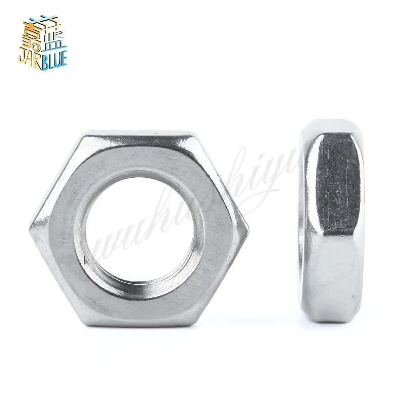 

500pcs/lot DIN439 Stainless steel thin hex nut jam nuts M2 M2.5 M3 M4 M5 M6