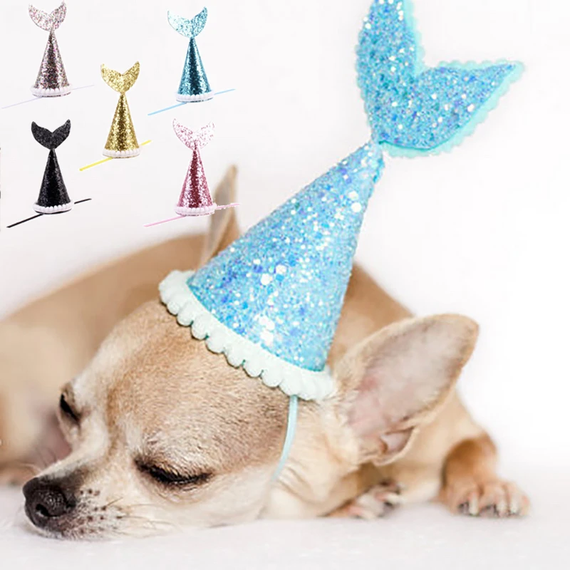 

Hoomall Cute Dog Cat Hat Fit Bithday Party Decor Shine Sequins Hat For Pet Fashion Lovely Cats Dogs Kitten Puppy Pet Accessories