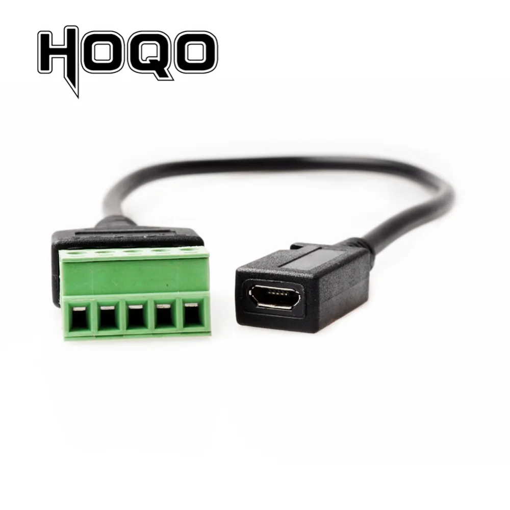 

Micro USB Female to 5 Pin Screw Connector USB Jack with Shield USB2.0 Type to Screw Terminal Plug adapter